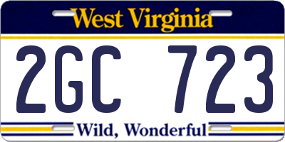 WV license plate 2GC723