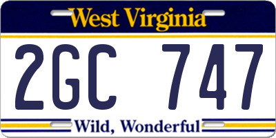 WV license plate 2GC747
