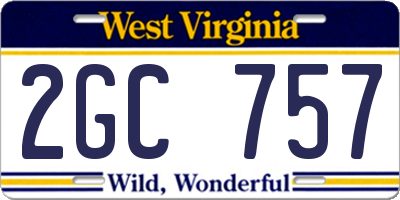 WV license plate 2GC757
