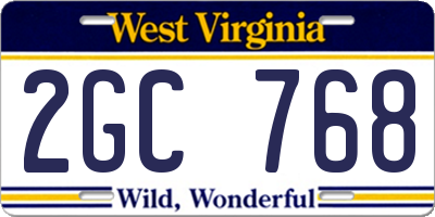 WV license plate 2GC768