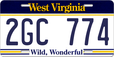 WV license plate 2GC774