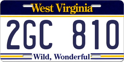 WV license plate 2GC810