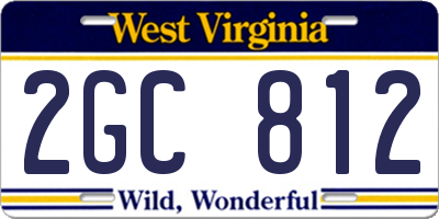 WV license plate 2GC812
