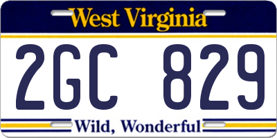 WV license plate 2GC829