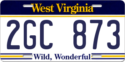 WV license plate 2GC873
