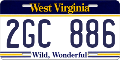 WV license plate 2GC886