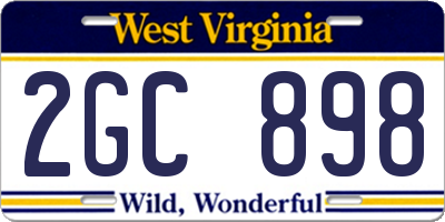 WV license plate 2GC898