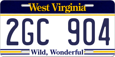 WV license plate 2GC904