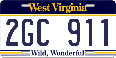 WV license plate 2GC911