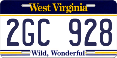 WV license plate 2GC928