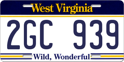 WV license plate 2GC939
