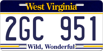 WV license plate 2GC951