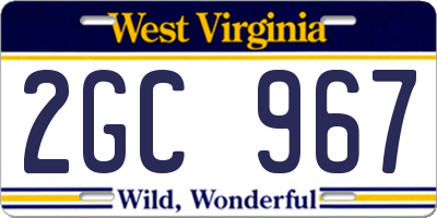 WV license plate 2GC967