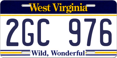 WV license plate 2GC976