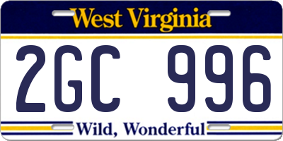 WV license plate 2GC996