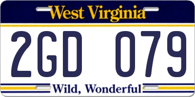 WV license plate 2GD079
