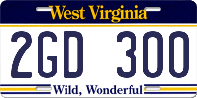 WV license plate 2GD300