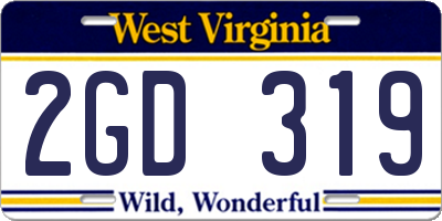 WV license plate 2GD319