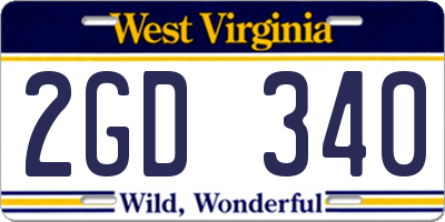 WV license plate 2GD340