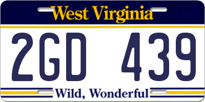 WV license plate 2GD439
