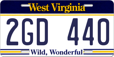 WV license plate 2GD440