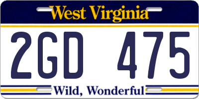 WV license plate 2GD475