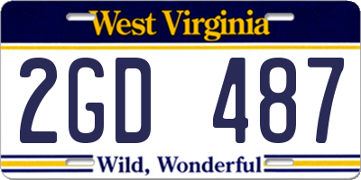 WV license plate 2GD487