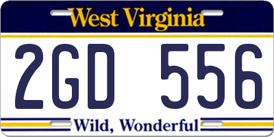 WV license plate 2GD556