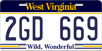 WV license plate 2GD669