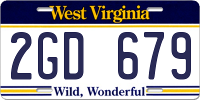 WV license plate 2GD679