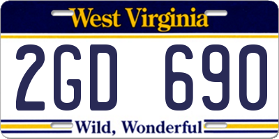 WV license plate 2GD690