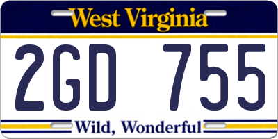WV license plate 2GD755