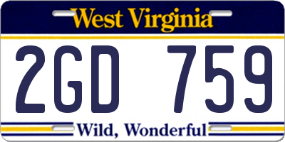 WV license plate 2GD759