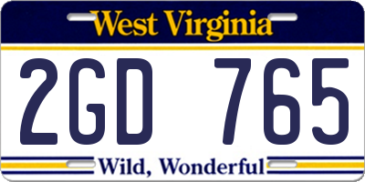 WV license plate 2GD765