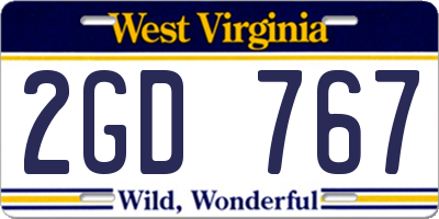 WV license plate 2GD767