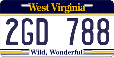 WV license plate 2GD788
