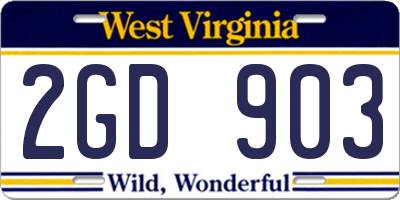 WV license plate 2GD903