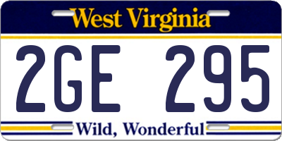 WV license plate 2GE295