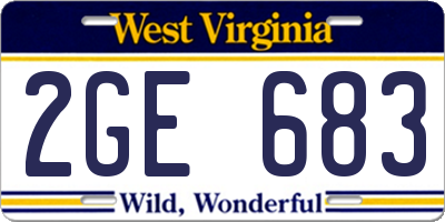 WV license plate 2GE683