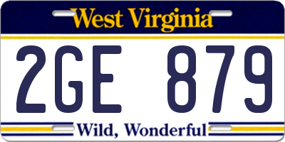 WV license plate 2GE879
