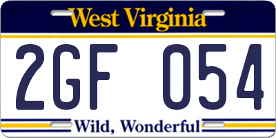 WV license plate 2GF054