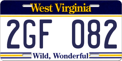 WV license plate 2GF082