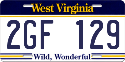 WV license plate 2GF129