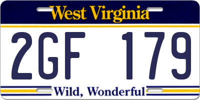 WV license plate 2GF179