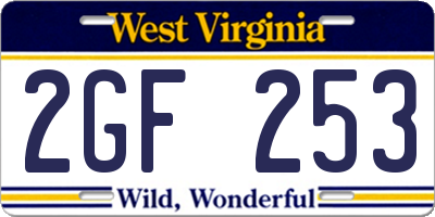 WV license plate 2GF253