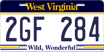 WV license plate 2GF284