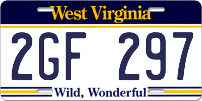 WV license plate 2GF297