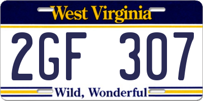 WV license plate 2GF307
