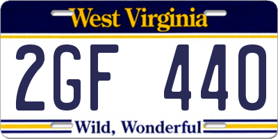 WV license plate 2GF440