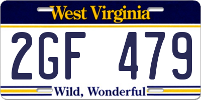 WV license plate 2GF479